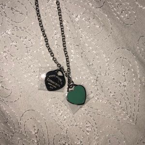 Blue tag heart Tiffany necklace